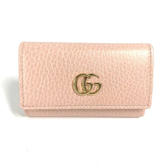 GUCCI 456118 GG Marmot Double G 6-Ring Key Case Leather pink - Picture 1 of 14